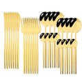 Axyaa 32-Piece Stainless Steel Cutlery Set for Dining Table, Silverware Gift