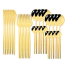 Axyaa 32-Piece Stainless Steel Cutlery Set for Dining Table, Silverware Gift