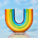 Axyaa Rainbow U-Shaped Resin Vase - Modern Aesthetic Home Decor Ornaments