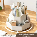 Axyaa Rotating Storage Box: Large Capacity Desktop Organizer for Stationery and Cosmetics