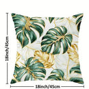 Axyaa Exotic Green & Gold Tropical Leaf Pillow Covers - Sofa Bedroom Car Pillow Cover