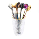 Axyaa Long Handle Mirror Ice Spoon Set - 10Pcs Stainless Steel Flatware & Bar Tools