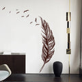 Axyaa Carved Feather Wall Stickers - Home Decor Self Adhesive Living Room Decals
