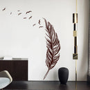 Axyaa Carved Feather Wall Stickers - Home Decor Self Adhesive Living Room Decals