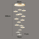 Axyaa Crystal Chandelier Stair Pendant Lamp Living Room Light Fixture