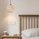 Axyaa Wabi Sabi Wood Pendant Light Yellow Travertine Table Minimalist LED Lamp