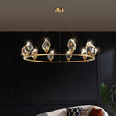 Axyaa Crystal Chandelier, Luxury Living Room Pendant Light, Bedroom Ceiling Lamp