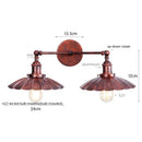 Axyaa Rustic LED Wall Lamp, Vintage Industrial Style, Adjustable 2 Heads Light Fixture