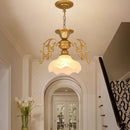 Axyaa Industrial Loft Chandelier with Glass Lampshade