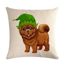 Axyaa Dog Linen Pillowcase for Sofa and Bedroom Décor
