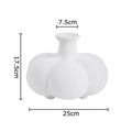Axyaa Pumpkin Ceramic Vase: Minimalist Desk Decoration for Flowers with Artificial Floral Arrangement