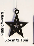 Wooden Ramadan Eid Hanging Ornaments Set, Axyaa Ramadan Decor with Lantern, Moon, Stars