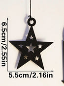 Wooden Ramadan Eid Hanging Ornaments Set, Axyaa Ramadan Decor with Lantern, Moon, Stars