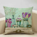 Axyaa Vintage Flower Cushion Cover 45x45cm Square Pillow Case Nostalgic Design