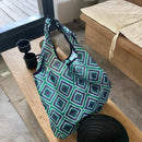 Axyaa Foldable Reusable Grocery Bag Animal Flower Pattern Large Capacity Waterproof Shoulder Bag