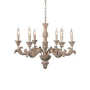 Axyaa Solid Wood Chandelier: Elegant French Design for Home Decor & LED Lighting
