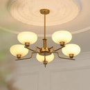 Axyaa Modern Glass Chandelier - Nordic Retro Design, Led Hanging Lamp