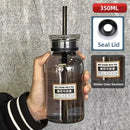 Axyaa Glass Water Bottle with Time Marker for Kids School Lunch - Leakproof & Heat Resistant