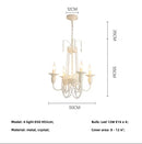 Axyaa Romantic White LED Chandelier E14 Candle Pendant Light for Bedroom and Dining Room