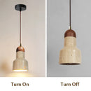 Axyaa Yellow Stone LED Chandelier for Modern Wabi Sabi Decor