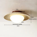 Axyaa Yellow Travertine Glass Stone LED Ceiling Lamp for Nordic Modern Indoor Lighting Decor.