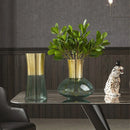 Axyaa Gold Metal Glass Vase - Round Flower Arrangement Home Decor