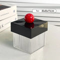 Axyaa Acrylic Cotton Ball & Swab Dispenser Jar - Makeup Organizer for Bathroom Vanity
