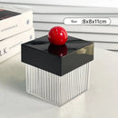Axyaa Acrylic Cotton Ball & Swab Dispenser Jar - Makeup Organizer for Bathroom Vanity