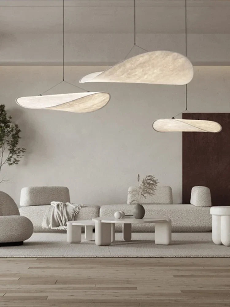 Axyaa Nordic Silk Pendant Lights Chandelier Loft Lamps Fixtures
