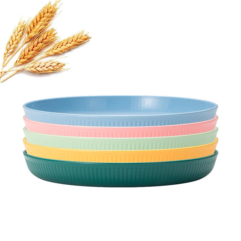 Axyaa 4pcs Reusable Plate Set for Travel, School, Picnic, Camping, Party