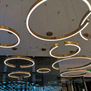Axyaa Modern LED Chandeliers Metal Rings Pendant Lights for Home Decor
