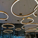 Axyaa Nordic LED Chandeliers: Minimalist Metal Rings Pendant Lights for Home, Dining Room, and Restaurant