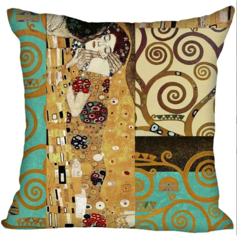 Gustav Klimt Printed Polyester Pillowcase for Home Sofa by Axyaa