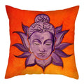 Axyaa Buddha Statue Polyester Cushion Cover for Home Sofa Decor