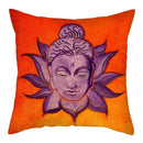 Axyaa Buddha Statue Polyester Cushion Cover for Home Sofa Decor