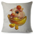 Axyaa Watercolor Animal Pillowcase - Cute Cartoon Design for Living Room Sofa