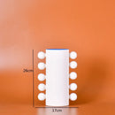 Axyaa Abstract Geometry Ceramic Vase Embossed White Beads Home Decor Gift