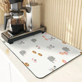Axyaa Non-Slip Absorbent Kitchen Counter Mat - Cute Animal Design Mats