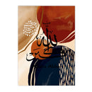Boho Blue Orange Abstract Ayatul Kursi Canvas Wall Art by Axyaa