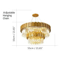 Axyaa Crystal Chandelier: Black Aluminum Luxury Pendant Light for Living Room and Hotel