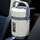 Axyaa Heated Lunch Box: USB Rechargeable Stainless Steel Food Warmer, 65℃ Thermal