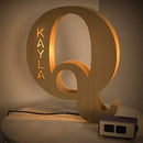 Axyaa Personalized Engraved Name LED Night Light for Couples Baby Kid Room
