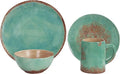 Axyaa Rustic Turquoise 16-Piece Ceramic Dinnerware Set
