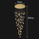 Axyaa Crystal Chandelier Stair Pendant Lamp Living Room Interior Lighting