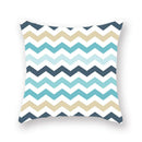 Axyaa Teal Blue Geometric Cushion Cover for Home Sofa Decor