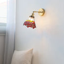 Axyaa Glass LED Wall Light - Grape Color Tiffany Style Sconce, Pull Chain Switch