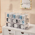 Axyaa Contact Lens Storage Box: Multi-Grid Daily Disposable CabinetTransparent Eye Rack - Large Capacity