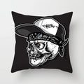 Axyaa Black Grey Skull Face Pillowcase for Halloween Living Room Decor