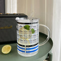 Axyaa Glass Cups with Lid & Straw - Cute Big Drinkware for Coffee, Water, Tea, Juice