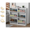 Axyaa Slim Shoe Storage Cabinet with 6 Flip Drawers, Adjustable Shelves, Modern Organizer